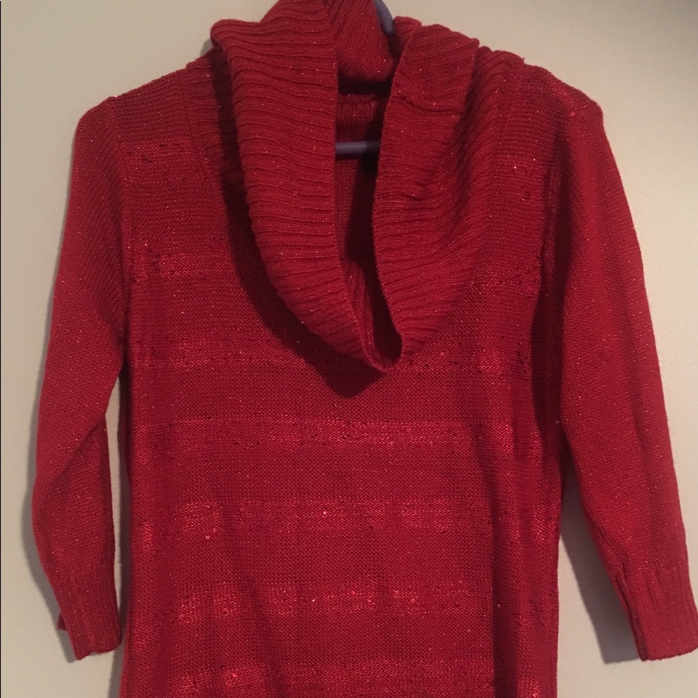 A. Byer Red Cowl Neck Sweater